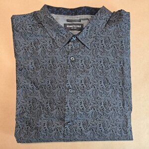 Mens - Kenneth Cole NY Black Paisley Button-Up Long Sleeved Shirt
